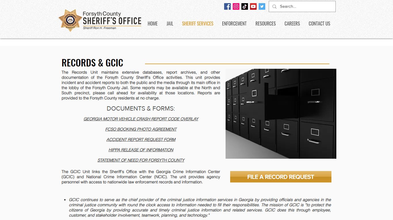 RECORDS & GCIC | Forsyth County Sheriff Office, GA