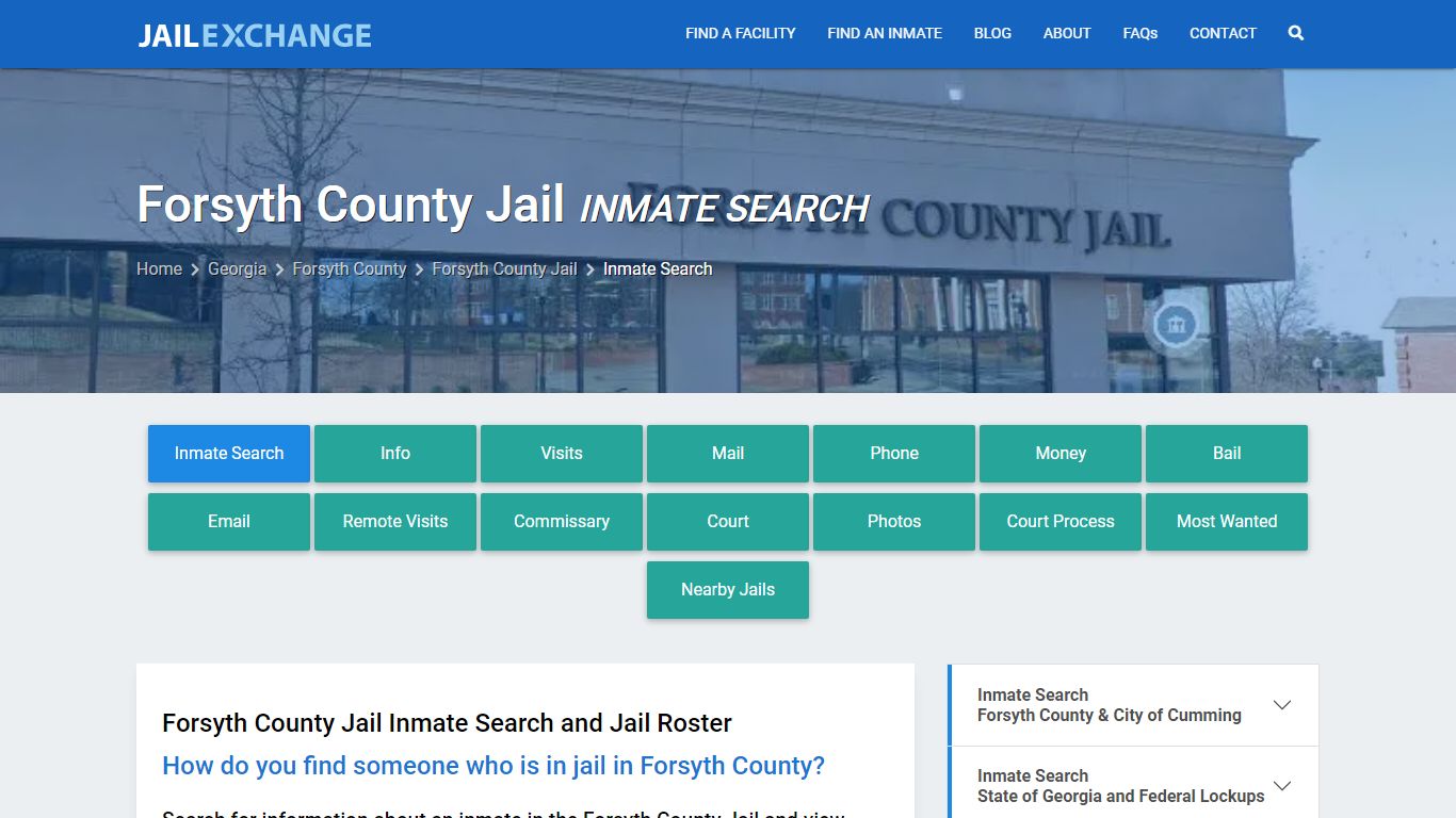 Inmate Search: Roster & Mugshots - Forsyth County Jail, GA